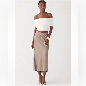 J. Crew Tan Midi Skirt